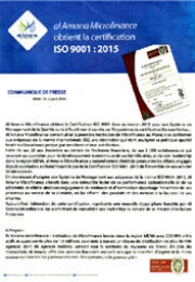 alamana Microfinance obtient la certification ISO 9001:2015 